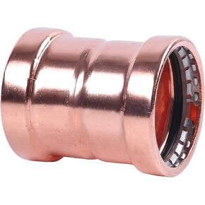 (10 قطع) EZ-FLUID Plumbing شديدة التحمل 1/2 بوصة اضغط x اضغط LF وصلة ضغط نحاسية مع تركيب نحاسي لضغط التوقف، وصلة تركيب نحاسية من ProPress NSF، معتمدة من cUPC، سكني، تجاري