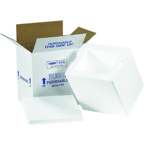 BOX USA B209C Insulated Shipping Kits, 8" x 6" x 9", White (Pack of 8)