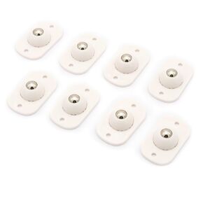 8pcs Self Adhesive Mini Caster Wheels,360° Rotation Universal Wheel,(with 1 Ball Bearings), ABS+304 stainless steel (white)