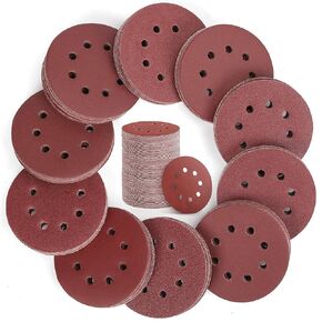150-piece 5-Inch Sanding Discs Set - 8-Hole Sandpaper - for Random Orbital Sander,Include 60, 80, 100, 120, 150,180, 240, Grits,Professional Grade Sandpaper Pads fits Woodworking or Automotive