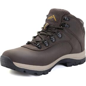 CC-Los Men's Waterproof Hiking Boots Mid-top Boots Lightweight Non-slip High-Tracton Grip Brown Size 10.5-11
