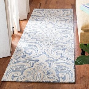 SAFAVIEH Micro-Loop Collection Runner Rug - 2'3" x 7', Ivory & Grey, Handmade Wool, Ideal for High Traffic Areas in Living Room, Bedroom (MLP532F)
