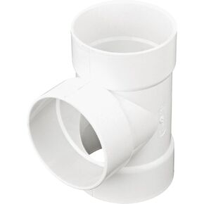 NDS 4P01 PVC S&D Tee، 4 بوصة، لوصلات Hub X Hub X Hub Solvent-Weld، للاستخدام مع أنابيب الصرف الصحي والصرف مقاس 4 بوصات، أبيض in Kuwait