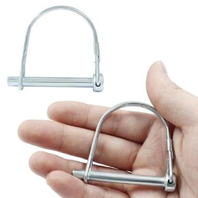 Safety Coupler Pin - 2 Pack Full Marine Grade 316 Stainless Steel Heavy Duty Shaft Locking Pin, 3/8" x 2.83" (9.5mm x 72mm)