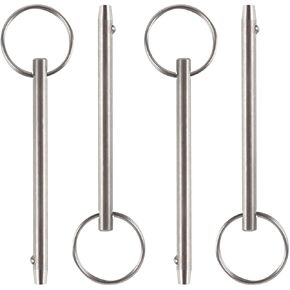 4 Pcs Quick Release Pin, Diameter 0.197"(5mm), Overall Length 3"(76mm), Usable Length 2.4"(61mm), Full 316 Stainless Steel, Bimini Top Pin, Marine Hardware