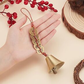 PLIGREAT 4 Pcs Bagua Mirror Feng Shui Ornaments with Tassel Chinese Feng Shui Ancient Coins Red Knot Hanging Pendant Wealth and Lucky Charm for Gifts Home Protection Door Car Hanging Decor