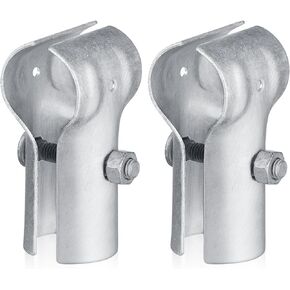 Tandefio Pipe Clamp Chain Link Fence T Clamp Galvanized Steel End Rail Clamp for OD Pipe, Bolts and Nuts Included(2 Pcs,1-3/8")