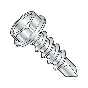 Small Parts 1016KW Steel Self-Drilling Screw, Zinc Plated Finish, Hex Washer Head, Hex Drive, #3 Drill Point, #10-16 Thread Size, 1" Length (Pack of 100)