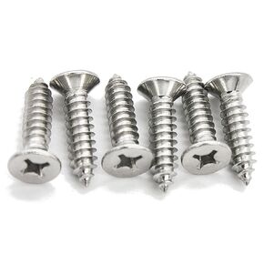 No.6 (3.5mm) X 1.1/2 Inch (38mm) Phillips AB Self Tapping Countersunk Screws (DIN 7982C H) -(100pc)- A2 Stainless Steel