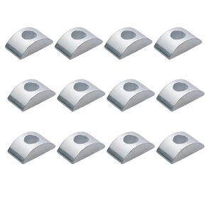 12Pcs Silver M8 Solid Half Moon Nuts Washer Spacer Furniture Hardware Accessories for Furniture Connect，Iron Lock Washer,Spacer Connector Hardware Fittings,Spacers and Standoffs(L27mm x W14mm)
