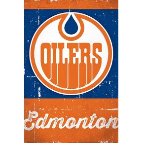 Trends International NHL Edmonton Oilers - Retro Logo 13 Wall Poster, 22.375" x 34", Unframed Version