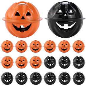20 PCS Halloween Jingle Bells for Craft Mini Pumpkin Bells Head Craft Bells for DIY Halloween Decor Collar Jingle Bells Halloween Decorations Ornament Jewelry Findings Charms Pendant