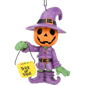 Tree Buddees Adorable Pumpkin Man with Trick or Treat Bag Halloween Ornament