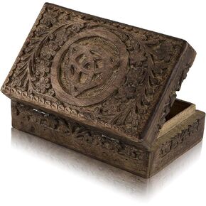 Great Birthday Gift Ideas Handmade Decorative Wooden Jewelry Box Jewelry Organizer Keepsake Box Treasure Chest Trinket Holder Watch Box Storage Box 8 x 5 Inches Anniversary Housewarming Gifts Women