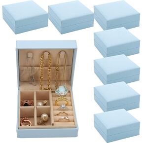 Bridesmaid Proposal Gifts Travel Jewelry Case Jewelry Organizer Small Bachelorette party Jewelry Box Bridesmaid Gift ideas Boxes Mini Storage Organizer Storage Box (8, Blue)