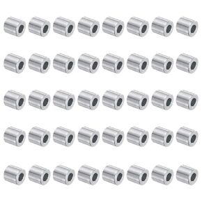 uxcell 40pcs Aluminum Spacer 5mm Bore x 10mm OD x 9.5mm Length Screw Standoff Bushing Plain Finish Round Metal Spacer for M5 Screws Bolts and Rods