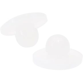 ONLYKXY 10 Pcs Clear Silicone Round Snap in Type Locking Furniture Hole Plugs Button Protective Cover Cap Head,Universal Wide Brim (5mm/0.19inch)