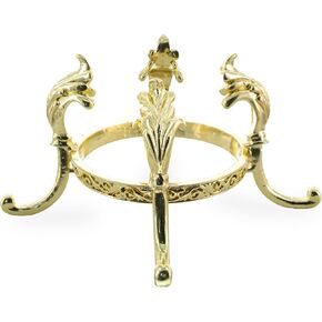 BestPysanky Four-legged Gold Tone Metal Ostrich Egg Sphere Stand Holder Display 2.53 Inches Tall