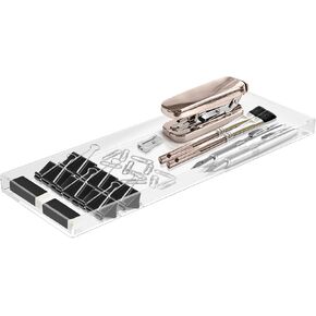 Clear Tray-Versatile Acrylic Tray for Office,Vanity & Home Decor-Modern Rectangular Design w/Rounded Edges-Ideal for Organizing Accessories,Plants or Office Supplies-Gift Box Included