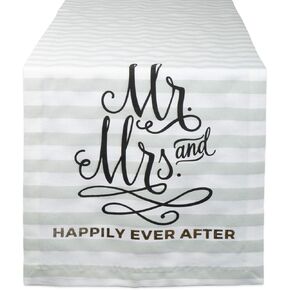 DII Wedding Collection Perfect for Gifts, Housewarming or Showers, Table Runner, 14x72, Mr. & Mrs.