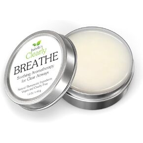 BREATHE Easy, Natural Aromatherapy Essential Oil Blend for Sinus and Nasal Congestion Relief, Seasonal Allergie, Chest Rub | For Adults, Kids, Toddlers, Babies with Peppermint + Eucalyptus | USA Made