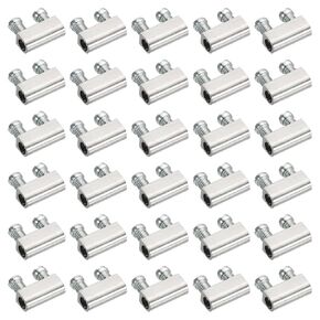 PATIKIL Steel Wire Rope Cable Clamp, 50 Pack M3 Double Hole Wire Rope Clips 3.0mm Line Hole with End Screw Stopper Silver Tone