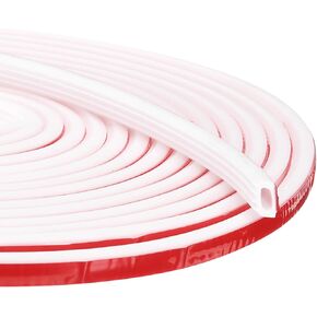 uxcell Silicone Rubber Weather Stripping Door Seal, Self-Adhesive Doors Seal Strip Insulation Soundproofing Strip for Door Isolation of Noise (White,0.4"x49Ft)