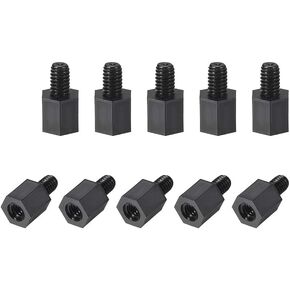 uxcell M4x6mm+6mm Male-Female Hex Nylon PCB Motherboard Spacer Standoff for FPV Drone Quadcopter, Computer & Circuit Board Black 50pcs