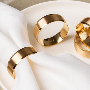 CLOCHEL Napkin Rings Stainless Steel Serviette Buckles Set of 4 Adornment for Elegant Dining,Table Decorations, Banquet, Wedding, Bachelorette, Casual, Engagement, Reception & Everyday Party CSKY-3