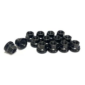 32PCS M14x1.5 Flat Seat Lug Nuts 0.9" Tall 13/16" Hex Black OEM Factory Lug Nuts Compatible with F250 F350 F450 Super Duty