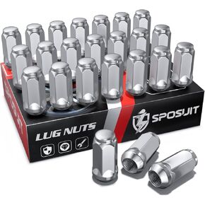 Sposuit M14x1.5 Lug Nuts - Replacement for 1988-2024 GMC Sierra 1500, 2006-2024 Acadia, 2015-2024 Canyon, 2000-2024 Yokon - Closed End Chrome Lug Nut(24 Pcs)
