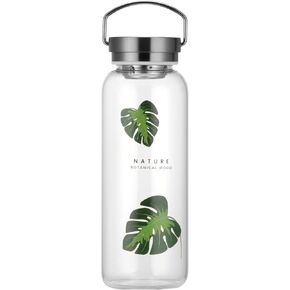 32 oz Glass Water Bottle Wide Mouth with Neoprene Sleeve, Bpa Free