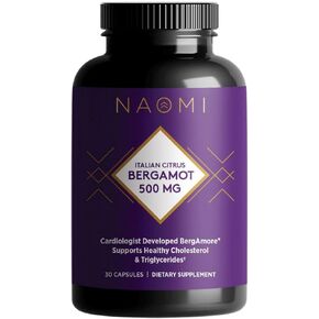 NAOMI BergAmore 500 Award-Winning Cardiologist Clinically Developed to Support Healthy Cholesterol & Triglyceride Levels Already in Normal Range, w/ 7 KeyPolyphenols, Bergamot, VIT C, 30-Day Supply