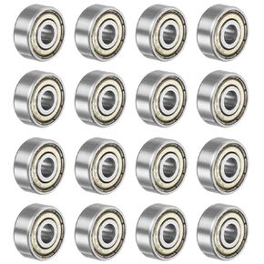 uxcell 16pcs 624ZZ Deep Groove Ball Bearings, Chrome Steel Z2 Double Metal Shielded Bearing 4mm x 13mm x 5mm