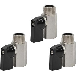 3/8" Brass Mini Ball Valve,Shut Off Switch Ball Valve 3/8" NPT Male x 3/8" NPT Female Thread Pipe Fitting (Pack of 3)