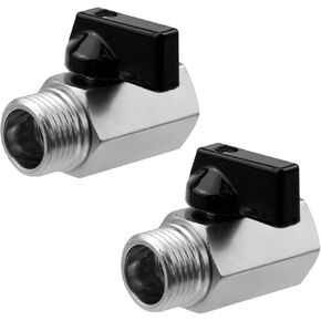 1/2" Brass Mini Ball Valve NPT Female x Male Thread Shut-Off Valve Shut Off Switch 2PCS