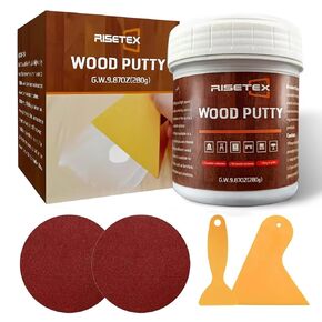 Wood Filler Putty,RISETEX Wood Filler Stainable and Paintable,Natural Wood Putty,Wood Repair Kit for Quickly Repair Any Breaks,Cracks,Chips,Defects in Wooden Furniture,Easy to Use and Sand (Natural)