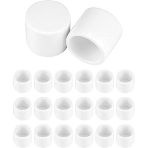 QWORK PVC External End Cap, Furniture Grade SCH40 Fitting, 3/4" Size, Pack of 20, White