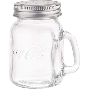 Tablecraft Coca-Cola Mason S&P Shakers, Glass Jar with Metal Lid, 4.75oz