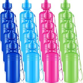 Tessco 20 Pcs 18 oz kids Water Bottle Bulk Plastic Sports Bottles Squeeze Reusable Water Bottle Party Favors for School Team Sport Christmas Operation Item Gifts