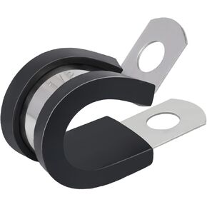 Rubber Cushioned Insulated Clamp 200 Pack 3/8 Inch,Stainless Steel Cable Clamp,Metal Wire Clamp For Pipe or Wire Cord Installation