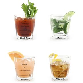 Kikkerland - Bartending Glasses Set Of 4 - GL11