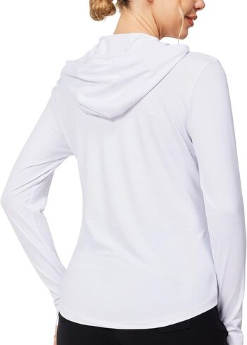Casei Womens UPF50+ Sun Protection Hoodie Lightweight Hiking Shirts Long Sleeve for Running Fishing with 2 Zipper Pockets in Kuwait