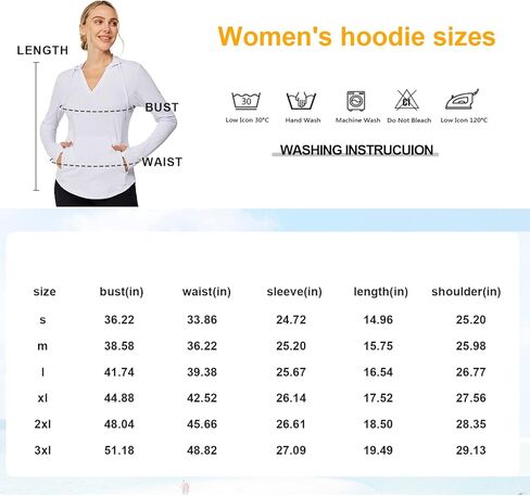 Casei Womens UPF50+ Sun Protection Hoodie Lightweight Hiking Shirts Long Sleeve for Running Fishing with 2 Zipper Pockets in Kuwait