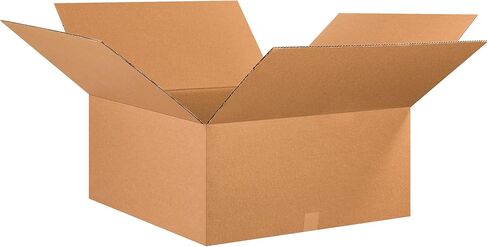 BOX USA 25x25x12 صناديق مموجة، كبيرة، 25 لتر × 25 عرض × 12 ارتفاع، عبوة من 15 قطعة | الشحن، التعبئة والتغليف، النقل، صندوق تخزين للمنزل أو العمل، صناديق بالجملة قوية in Saudi Arabia
