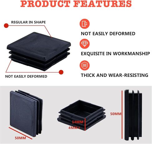 40 قطعة 2 × 2 بوصة غطاء نهاية الأنبوب المربع أغطية بلاستيكية، غطاء نهاية الأنبوب، غطاء نهاية آخر مناسب للأنبوب المربع، قابس بلاستيكي مربع وأغطية أرجل الكرسي وأغطية خرطوم الحديقة in Kuwait