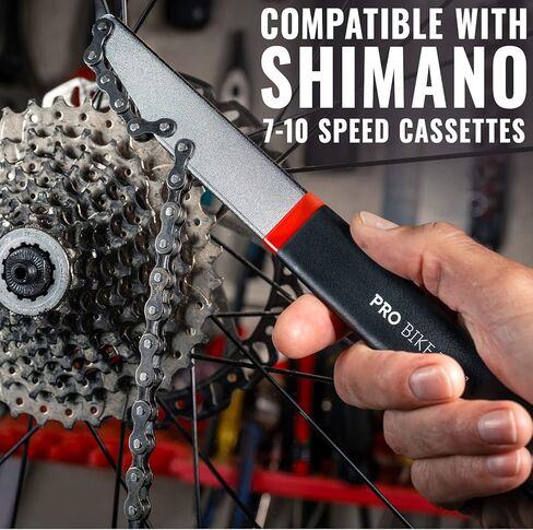 سوط سلسلة PRO BIKE TOOL لدراجة شيمانو من 7 إلى 10 سرعات - يحمل ضرسًا لإزالة الحلقة - سوط السلسلة - مزيل الكاسيت in Kuwait