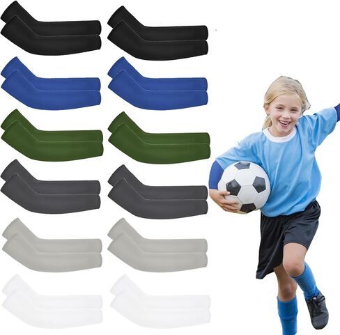 12 زوجًا من PUTOYZZLE للجنسين للحماية من الأشعة فوق البنفسجية وأكمام تبريد من الحرير الجليدي للأطفال من سن 4 إلى 9 سنوات... in Kuwait