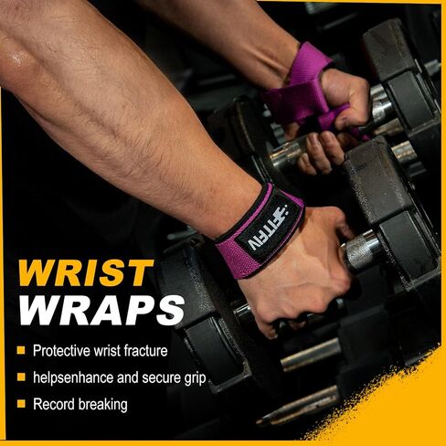 Lifting Straps for Weightlifting, Lifting Wrist Straps for Gym Strength Training, Neoprene-padded Wrist Cushion - Men & Women in Saudi Arabia