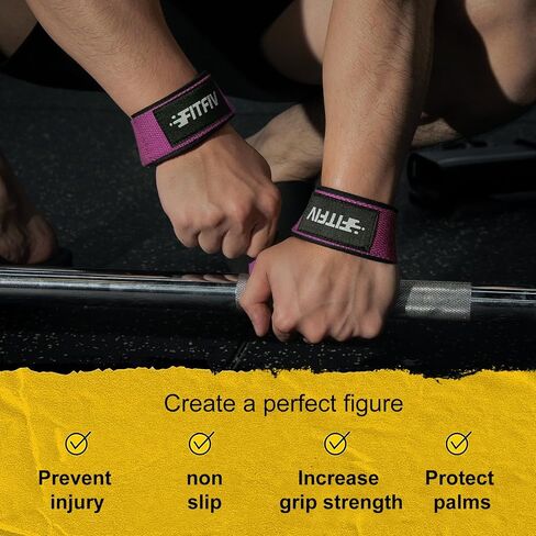 Lifting Straps for Weightlifting, Lifting Wrist Straps for Gym Strength Training, Neoprene-padded Wrist Cushion - Men & Women in Saudi Arabia